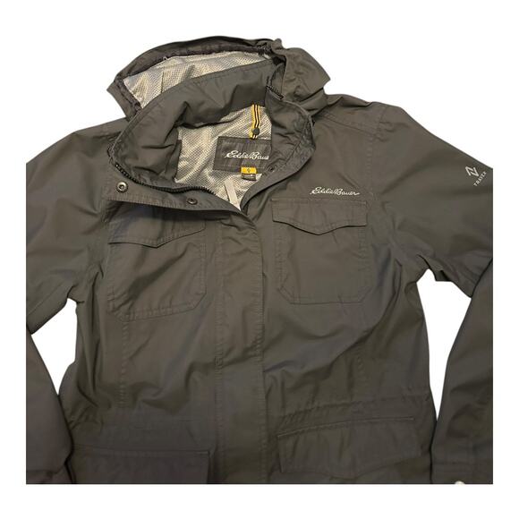 Eddie Bauer Women’s Medium Rain Jacket Weatheredge Plus dark gray hooded zip up - Picture 5 of 9